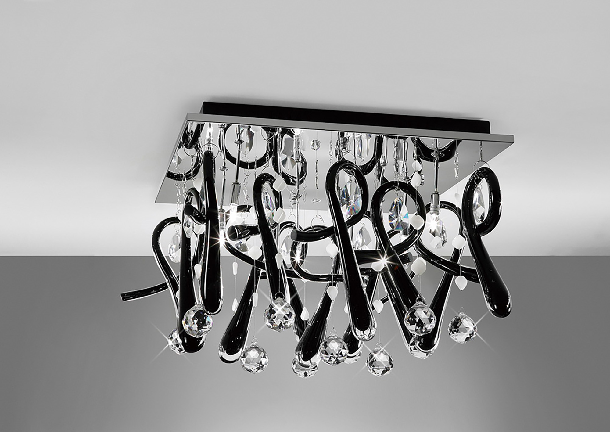 IL50383  Class Crystal  Flush Ceiling Square 10 Light